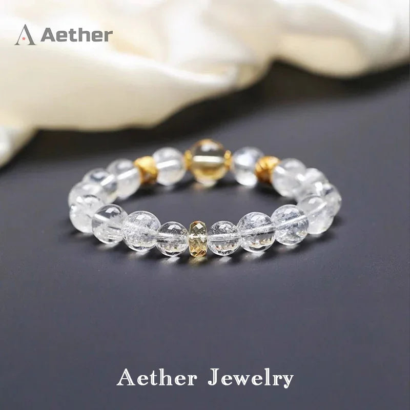 Natural Clear Quartz & Citrine Bracelet: Amplify Energy, Attract Abundance