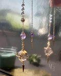 Rainbow Smoky Quartz Pendulum Pendant / Car Charm | Protection & Frequency