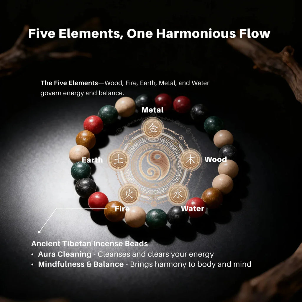 Mindfulness & Balance - Five Element Incense Beads Bracelet