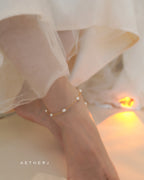 14K Gold-Filled Layered Anklet with Natural Pearl for Elegance & Everyday Luxury