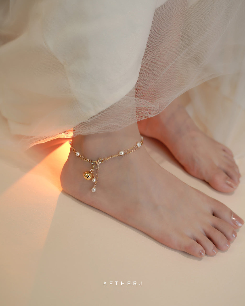 14K Gold-Filled Layered Anklet with Natural Pearl for Elegance & Everyday Luxury