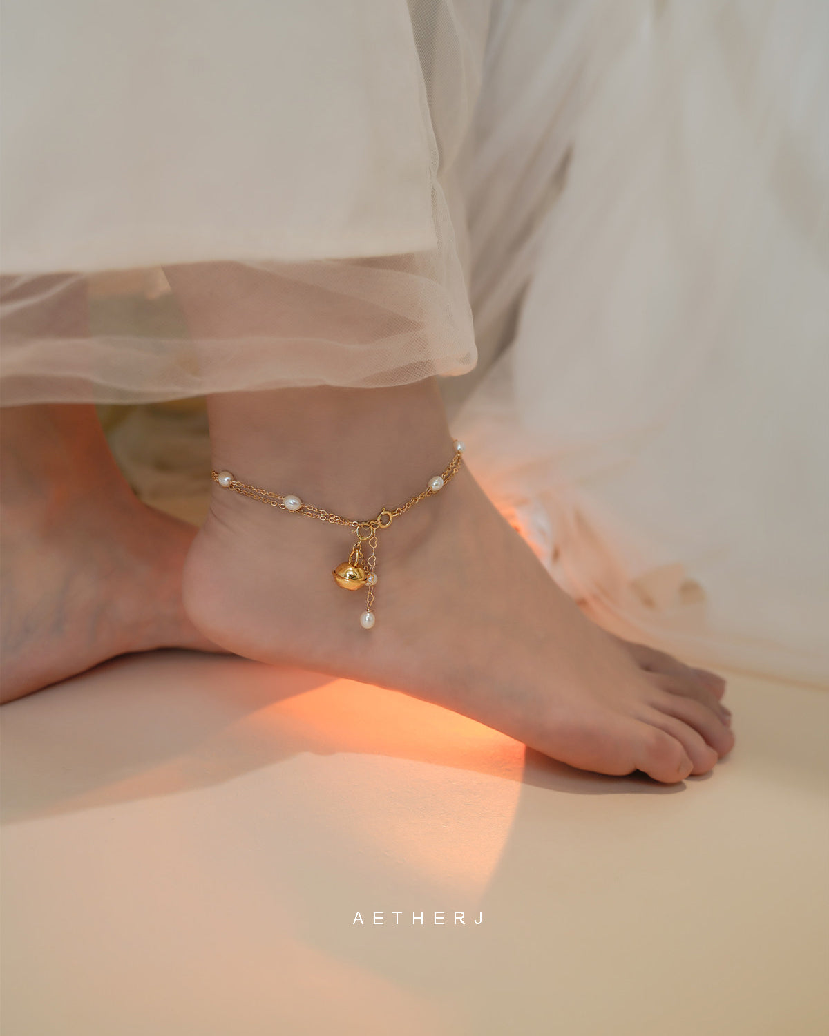 14K Gold-Filled Layered Anklet with Natural Pearl for Elegance & Everyday Luxury