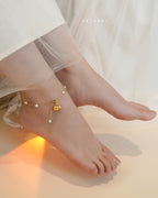 14K Gold-Filled Layered Anklet with Natural Pearl for Elegance & Everyday Luxury