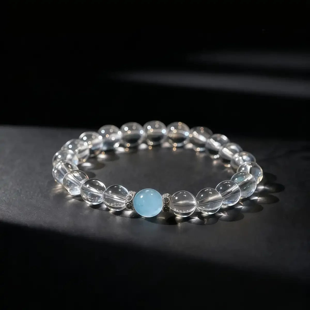 Clarity & Calm – Clear Quartz & Aquamarine Bracelet