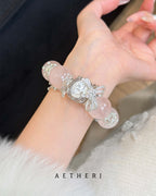 Rose Quartz & Mother-of-Pearl Nine-Tailed Fox Bracelet | Love · Protection · Spirituality