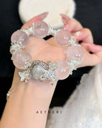 Rose Quartz & Mother-of-Pearl Nine-Tailed Fox Bracelet | Love · Protection · Spirituality
