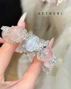 Rose Quartz & Mother-of-Pearl Nine-Tailed Fox Bracelet | Love · Protection · Spirituality
