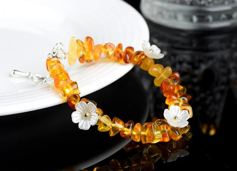 Natural Crystal Chip Bracelet (Aquamarine, Citrine & Peridot)