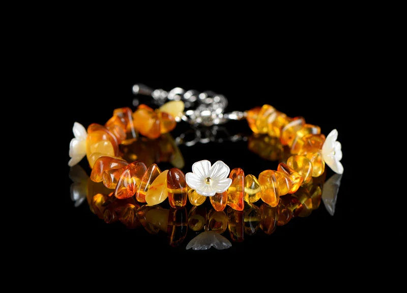 Natural Crystal Chip Bracelet (Aquamarine, Citrine & Peridot)