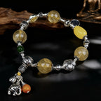 Wealth Magnetism – Mantra Golden Rutilated Quartz Bracelet