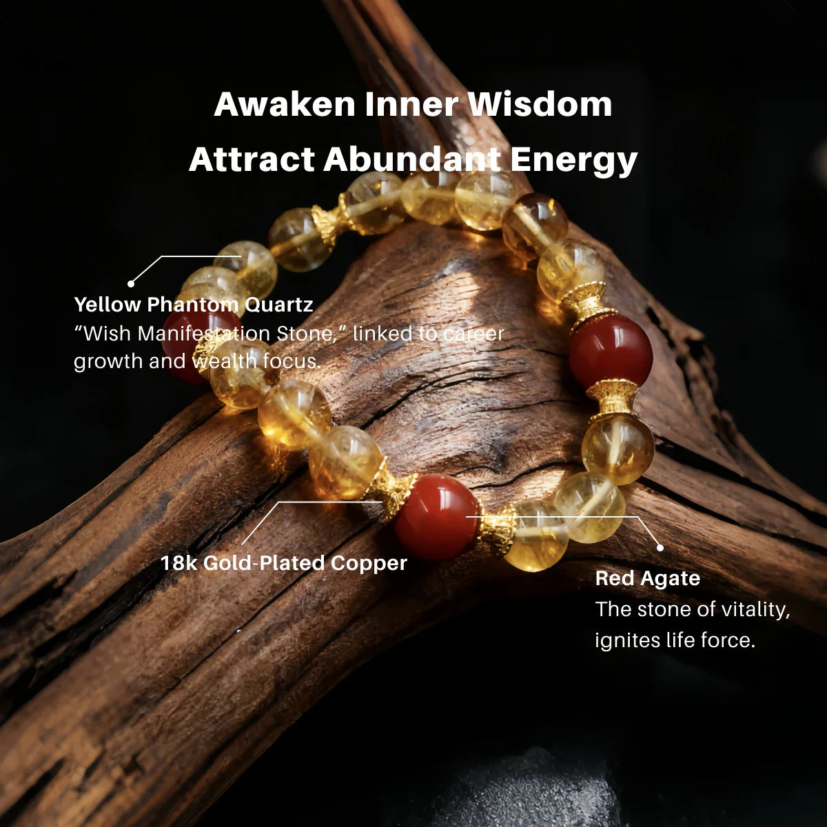 Wealth & Awakening – Tibetan Golden Vision Bracelet