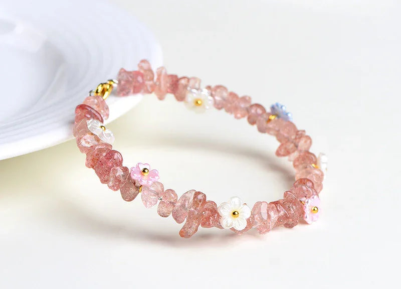 Natural Crystal Chip Bracelet (Aquamarine, Citrine & Peridot)