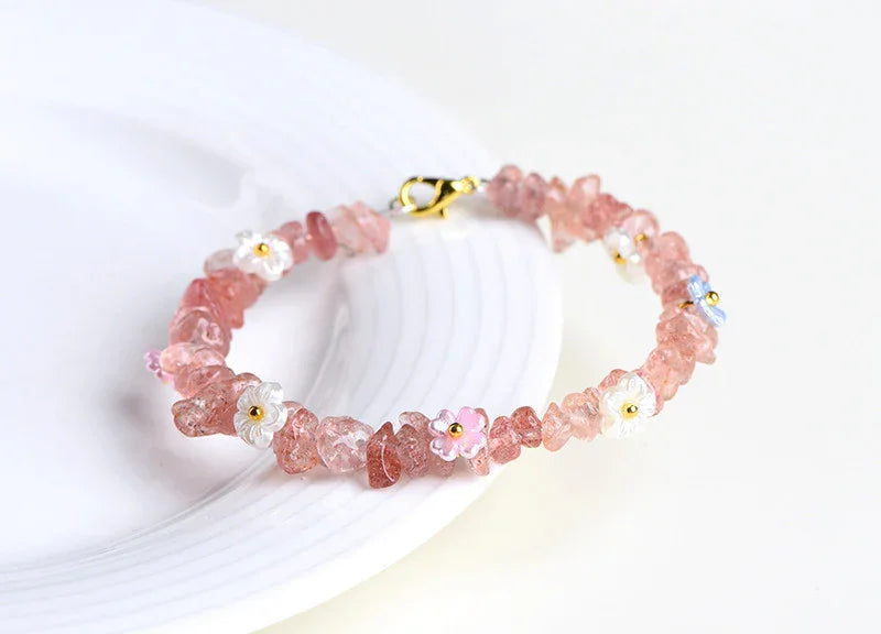 Natural Crystal Chip Bracelet (Aquamarine, Citrine & Peridot)
