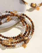 Faceted Tiger Eye with Agarwood | Vintage Unisex Jewelry