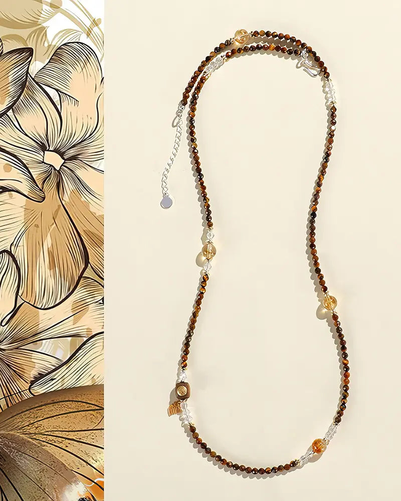 Faceted Tiger Eye with Agarwood | Vintage Unisex Jewelry