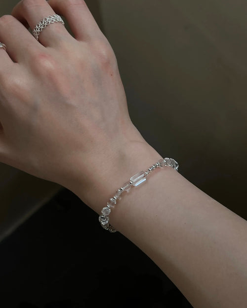 7A Faceted Clear Quartz & S925 Silver Bracelet for Clarity, Balance & Daily Wear