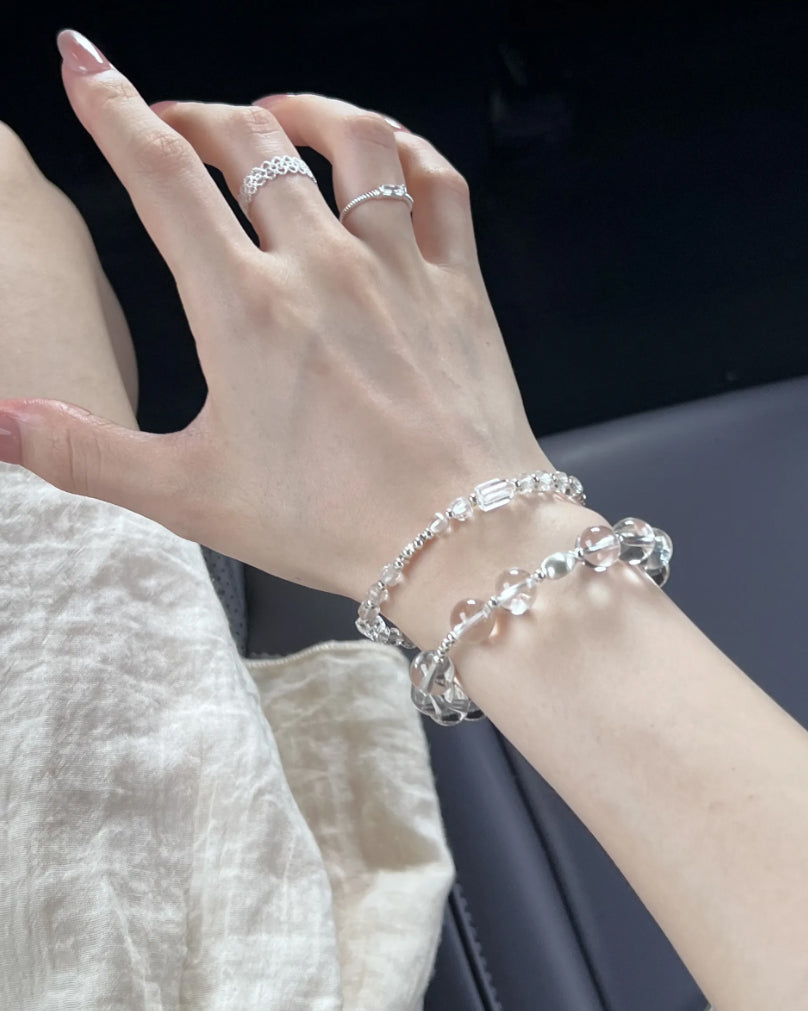 7A Faceted Clear Quartz & S925 Silver Bracelet for Clarity, Balance & Daily Wear