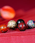 Artisanal Mother-of-Pearl Inlay Loose Beads. Premium Accessories.