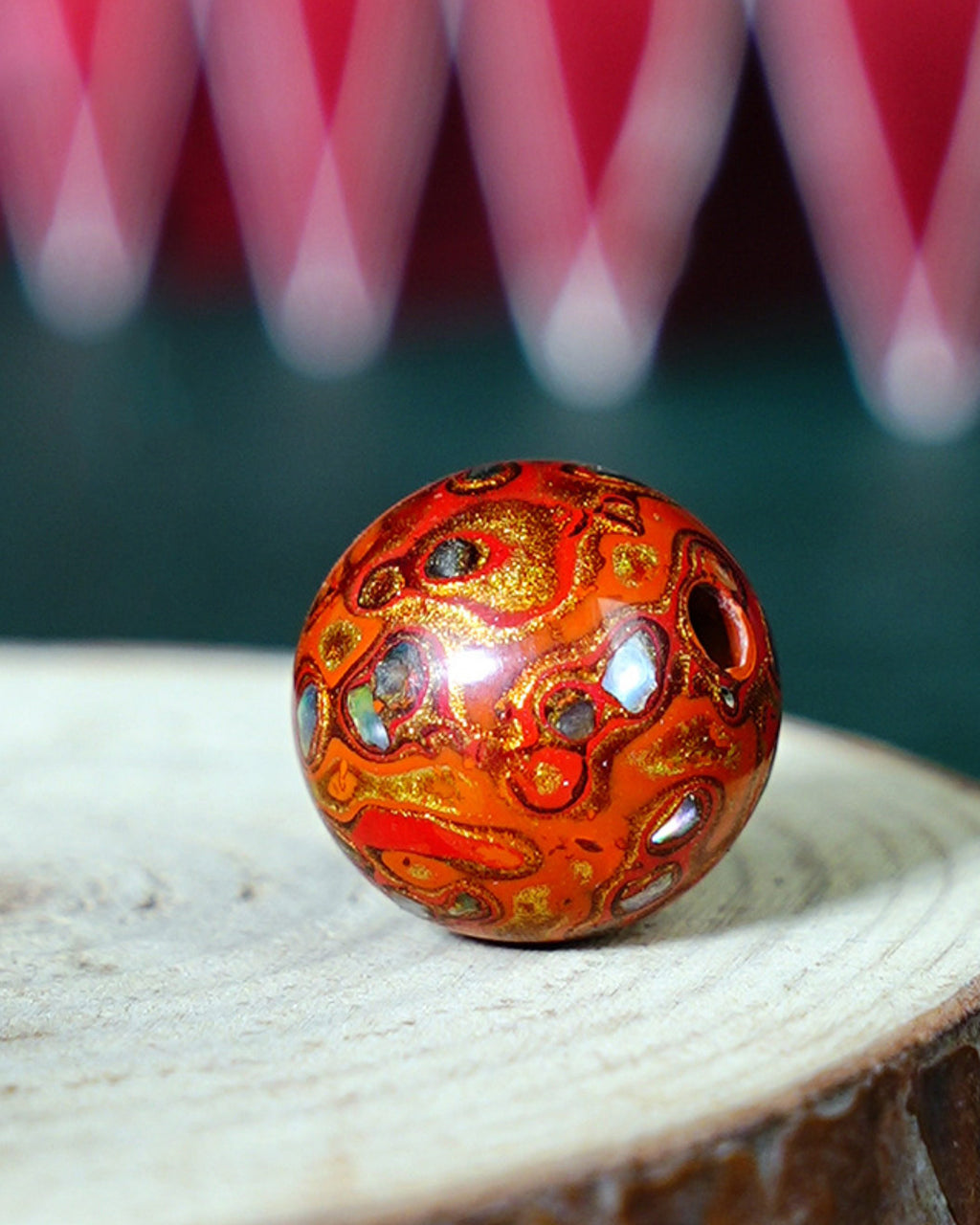 Artisanal Mother-of-Pearl Inlay Loose Beads. Premium Accessories.