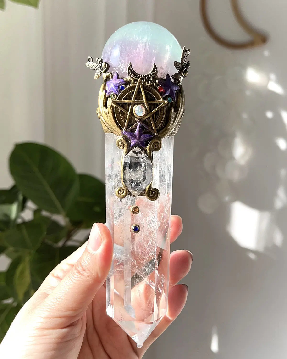 Natural Crystal Wand for Energy & Spiritual Decor