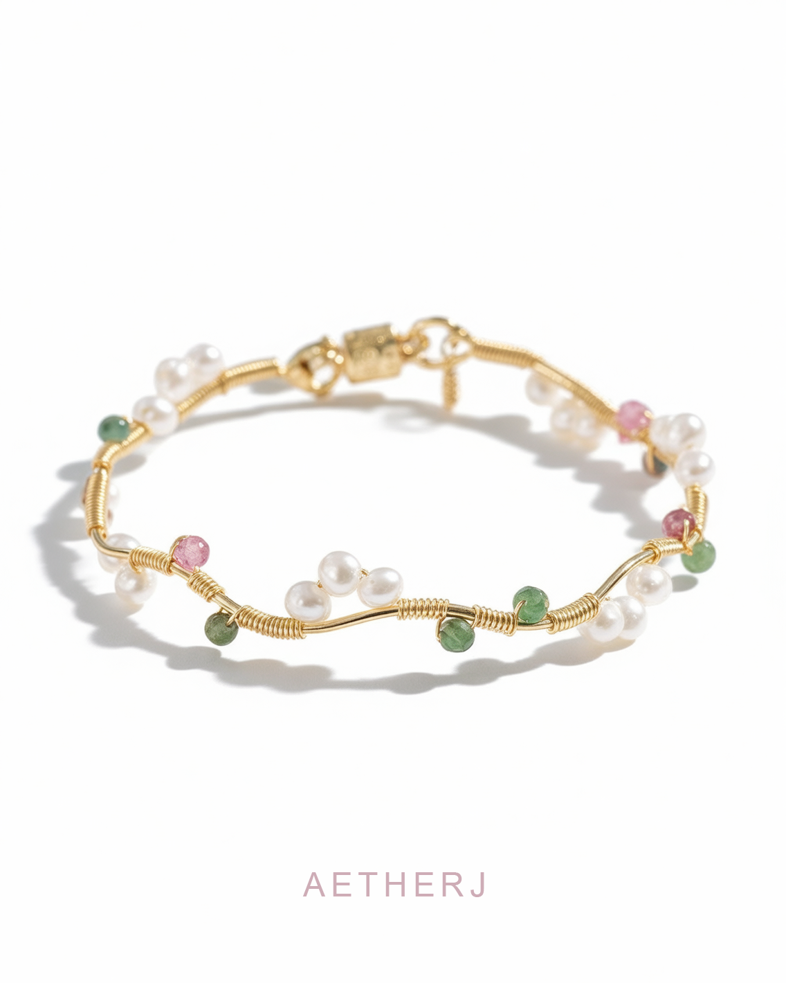 Freshwater Pearl & Tourmaline Bracelet for Elegance, Love & Positive Energy