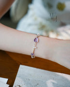 Natural Amethyst & Crystal Bracelet for Calm, Intuition & Good Luck