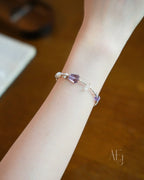 Natural Amethyst & Crystal Bracelet for Calm, Intuition & Good Luck