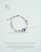 Natural Amethyst & Crystal Bracelet for Calm, Intuition & Good Luck