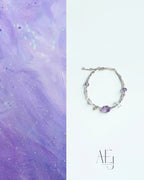Natural Amethyst & Crystal Bracelet for Calm, Intuition & Good Luck