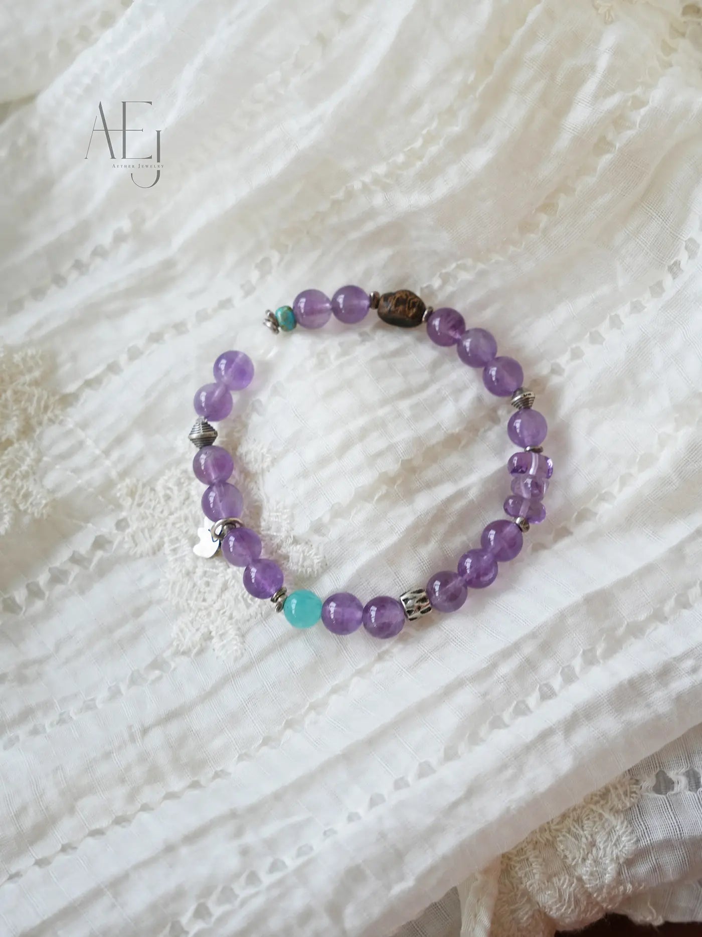 Natural Amethyst Multi-Bead Bracelet | Calm · Protection · Good Fortune