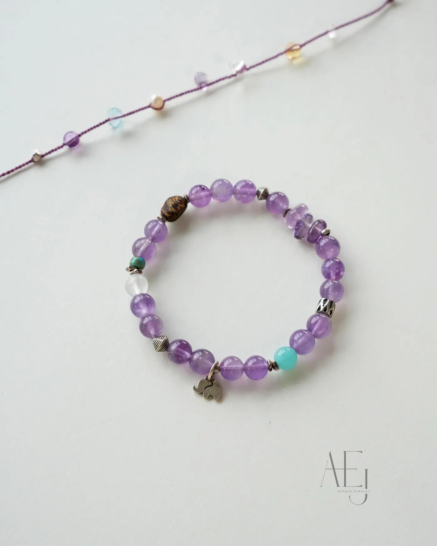 Natural Amethyst Multi-Bead Bracelet | Calm · Protection · Good Fortune