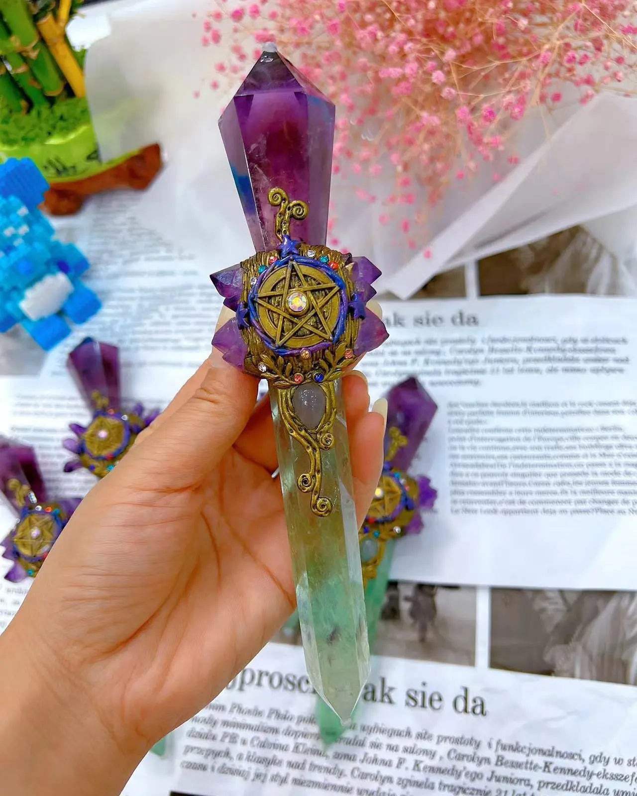 Natural Crystal Magic Wand for Rituals, Spells & Spiritual Decor
