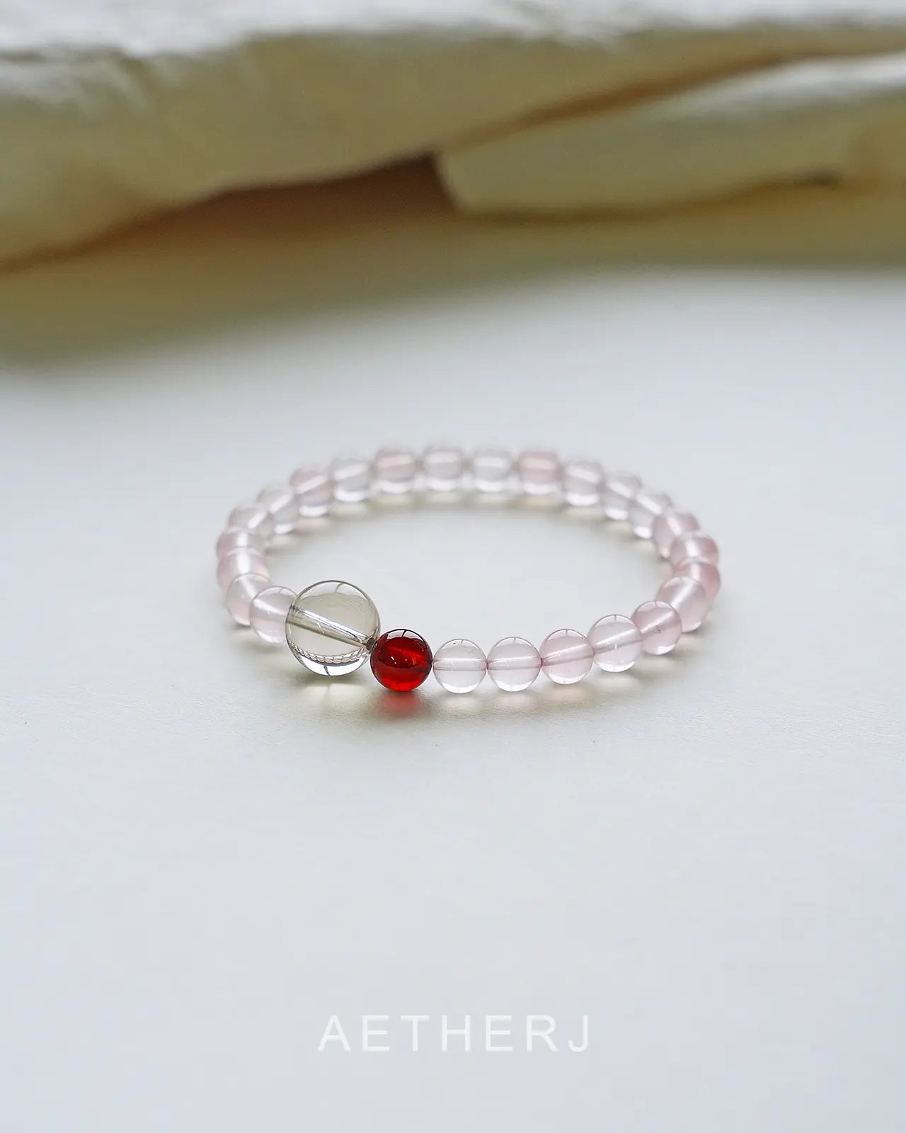 Natural Madagascar Pink Quartz Bracelet for Love, Balance & Protection