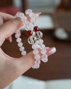 Natural Madagascar Pink Quartz Bracelet for Love, Balance & Protection