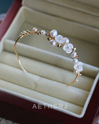 Natural Pearl & Shell Bracelet for Elegance, Calm & Feminine Energy
