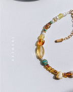 Amber, Citrine & Pearl Bracelet for Creativity, Confidence & Unique Energy