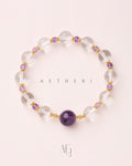 Amethyst & Clear Quartz Bracelet for Wisdom, Clarity & Daily Elegance