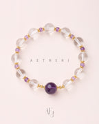 Amethyst & Clear Quartz Bracelet for Wisdom, Clarity & Daily Elegance