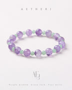 Amethyst & Green Aventurine Bracelet for Wisdom, Luck & Daily Balance