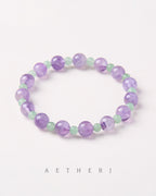 Amethyst & Green Aventurine Bracelet for Wisdom, Luck & Daily Balance