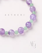 Amethyst & Green Aventurine Bracelet for Wisdom, Luck & Daily Balance
