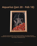 Zodiac Crystal Chip Shadow Box for Healing, Cleansing & Home Decor