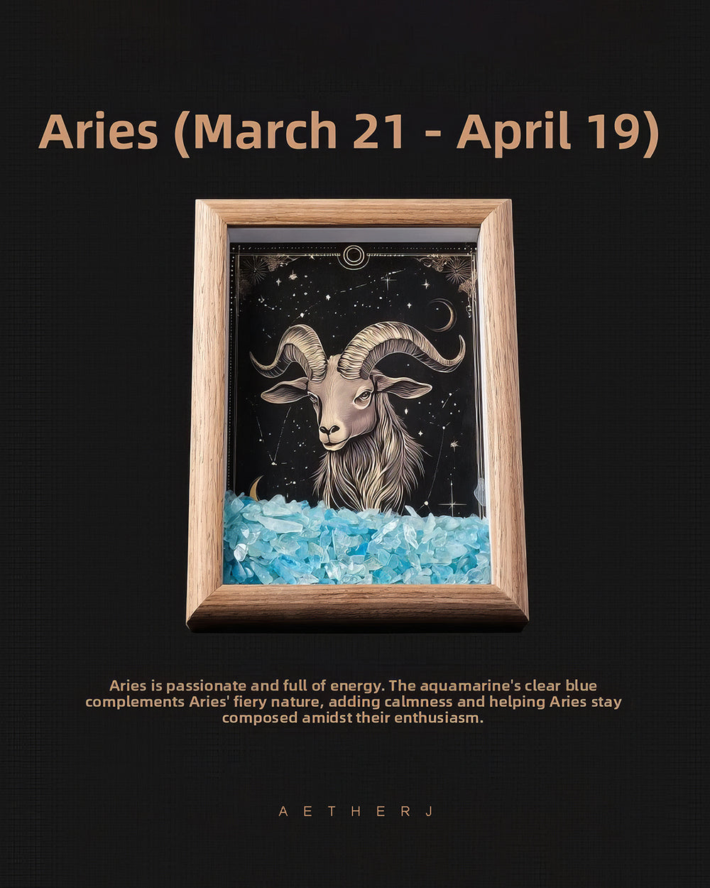 Zodiac Crystal Chip Shadow Box for Healing, Cleansing & Home Decor