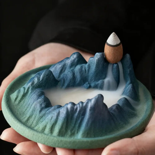 Balance & Serenity – Tibetan Landscape Backflow Incense Burner + Incense Cones Set - Aether Jewelry