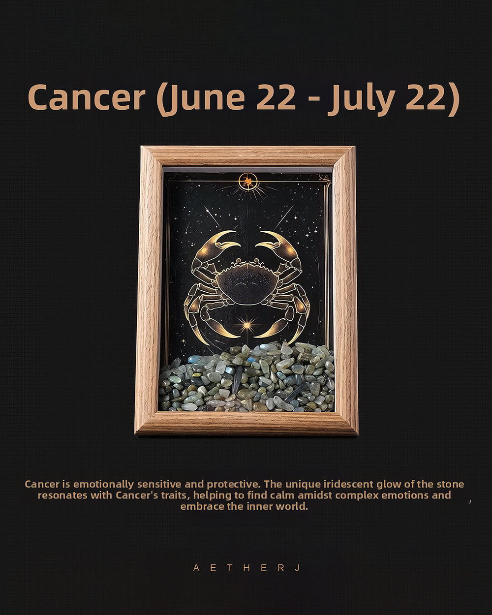 Zodiac Crystal Chip Shadow Box for Healing, Cleansing & Home Decor