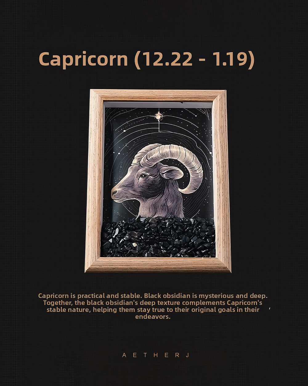 Zodiac Crystal Chip Shadow Box for Healing, Cleansing & Home Decor