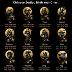 Chinese Zodiac Birth Year Chart with animal illustrations and corresponding years.