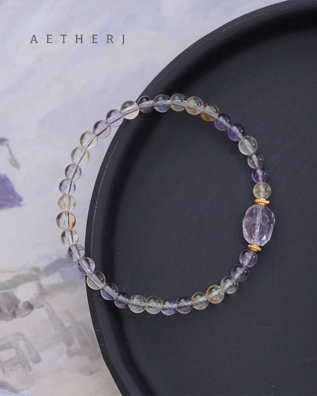 Citrine & Amethyst Bracelet for Abundance, Calm & Daily Balance