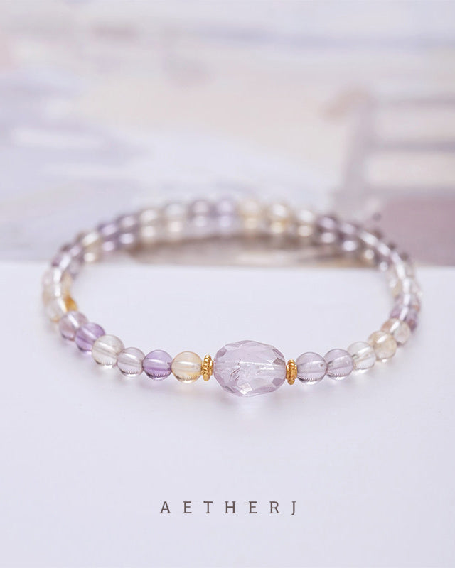 Citrine & Amethyst Bracelet for Abundance, Calm & Daily Balance