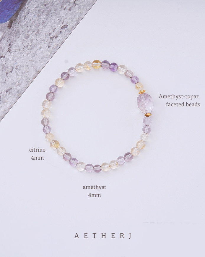 Citrine & Amethyst Bracelet for Abundance, Calm & Daily Balance